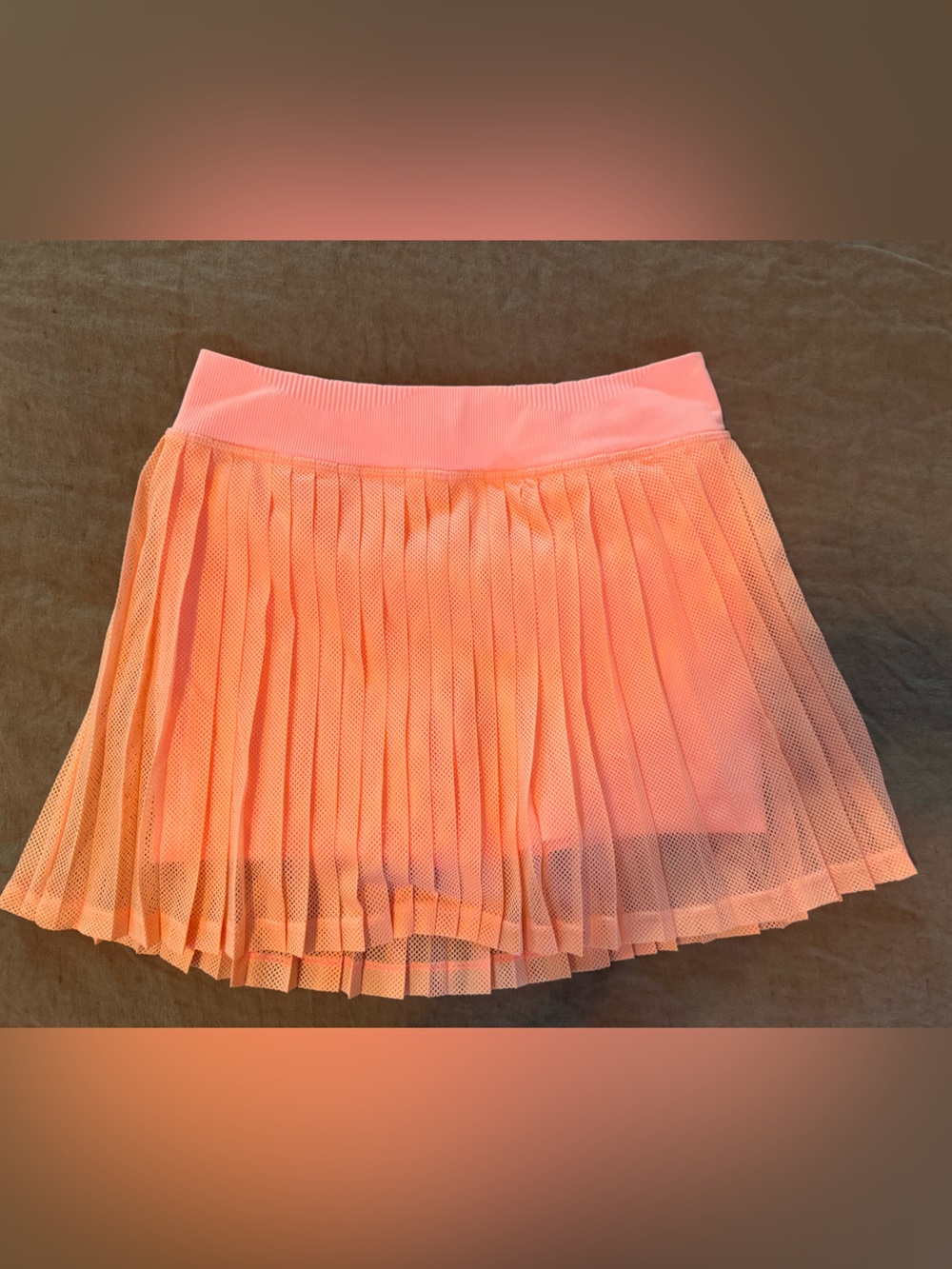 Free People Pleated Mesh Mini Skirt - Coral Pink